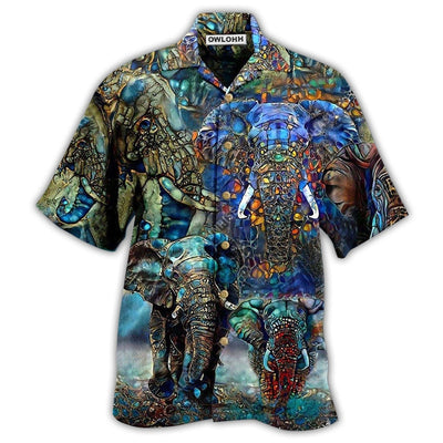 Hawaiian Shirt / Adults / S Elephant Love Forest Color - Hawaiian Shirt - Owls Matrix LTD
