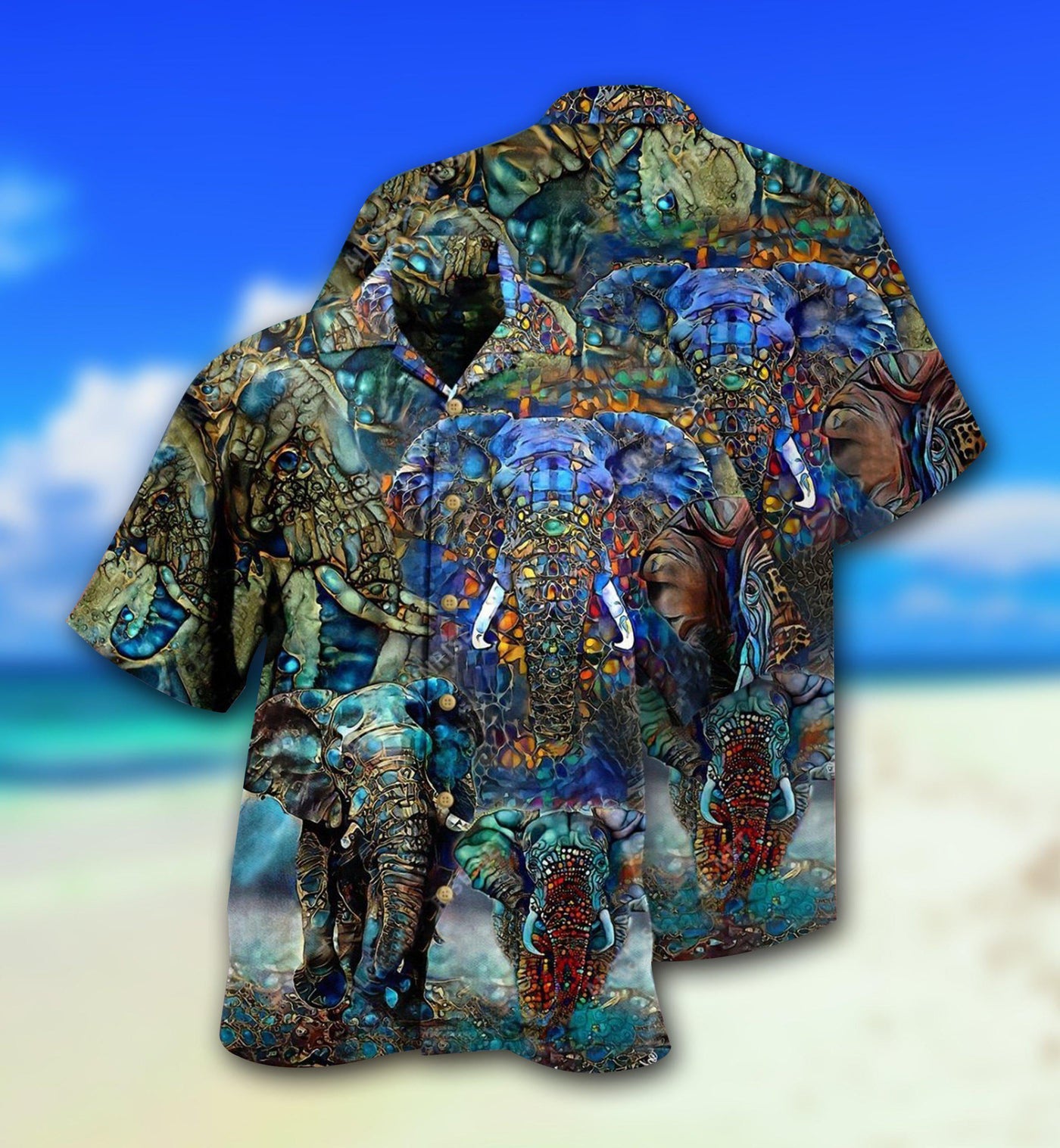 Elephant Love Forest Color - Hawaiian Shirt - Owls Matrix LTD