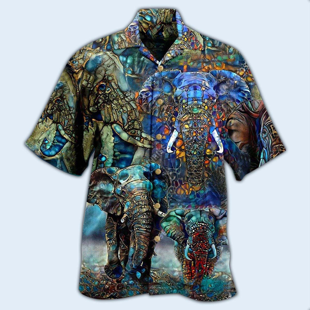Elephant Love Forest Color - Hawaiian Shirt - Owls Matrix LTD