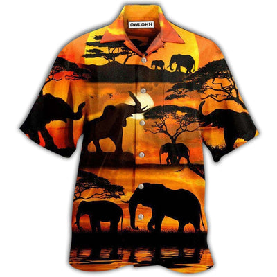 Hawaiian Shirt / Adults / S Elephant You're Stronger Than You Think In Yellow Sky - Hawaiian Shirt - Owls Matrix LTD