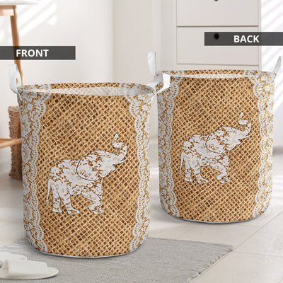 Elephant Lace - Laundry Basket - Owls Matrix LTD