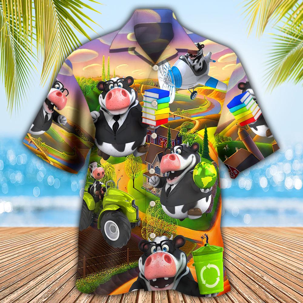 Cow Agricultural Teacher - Hawaiian Shirt - Owls Matrix LTD