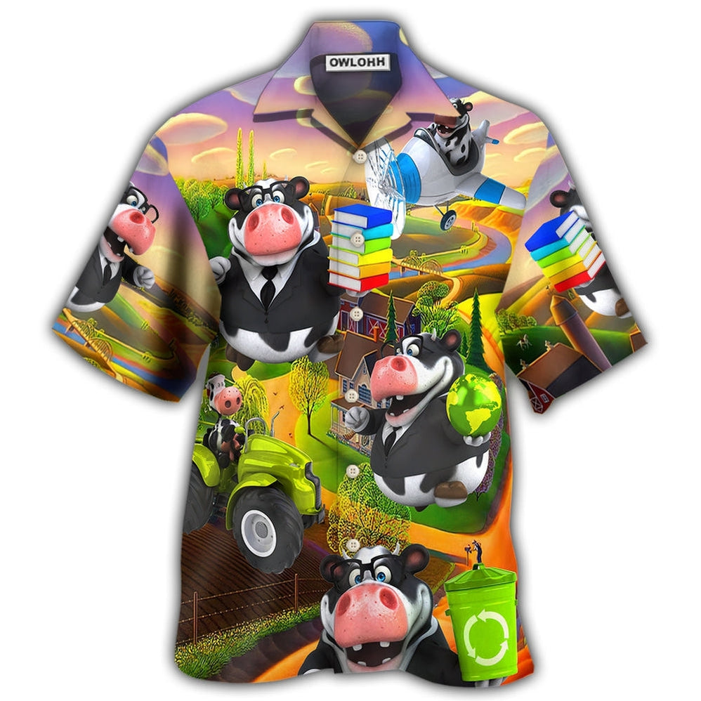 Hawaiian Shirt / Adults / S Cow Agricultural Teacher - Hawaiian Shirt - Owls Matrix LTD