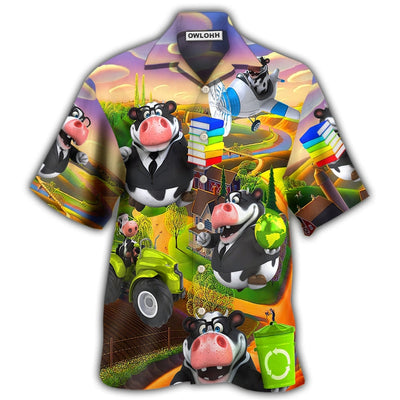 Hawaiian Shirt / Adults / S Cow Agricultural Teacher - Hawaiian Shirt - Owls Matrix LTD