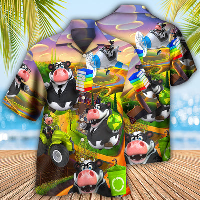 Cow Agricultural Teacher - Hawaiian Shirt - Owls Matrix LTD