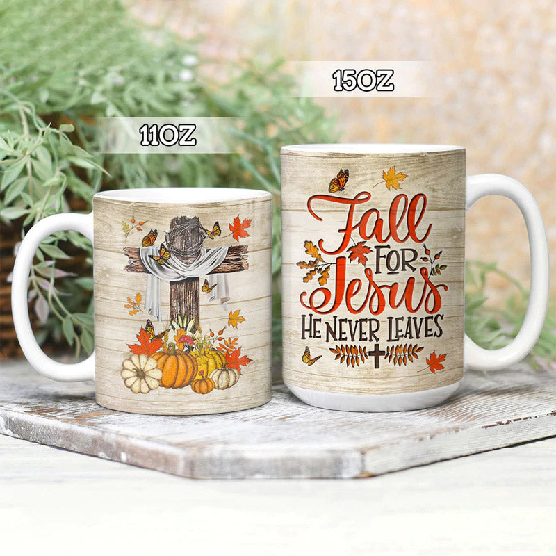 11 Oz Faith Fall For Jesus - Ceramic Mug - Owls Matrix LTD