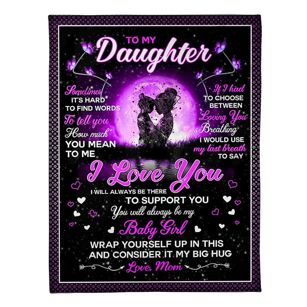 50" x 60" Family Baby Girl To Daughter From Mom - Flannel Blanket - Owls Matrix LTD