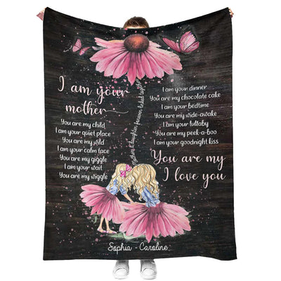 50" x 60" Family I Am Your Mother You Are My Child Personalized - Flannel Blanket - Owls Matrix LTD