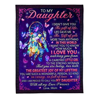 50" x 60" Family I Didn't Give Youthe Gift Of Life Mom To Daughter Purple - Flannel Blanket - Owls Matrix LTD