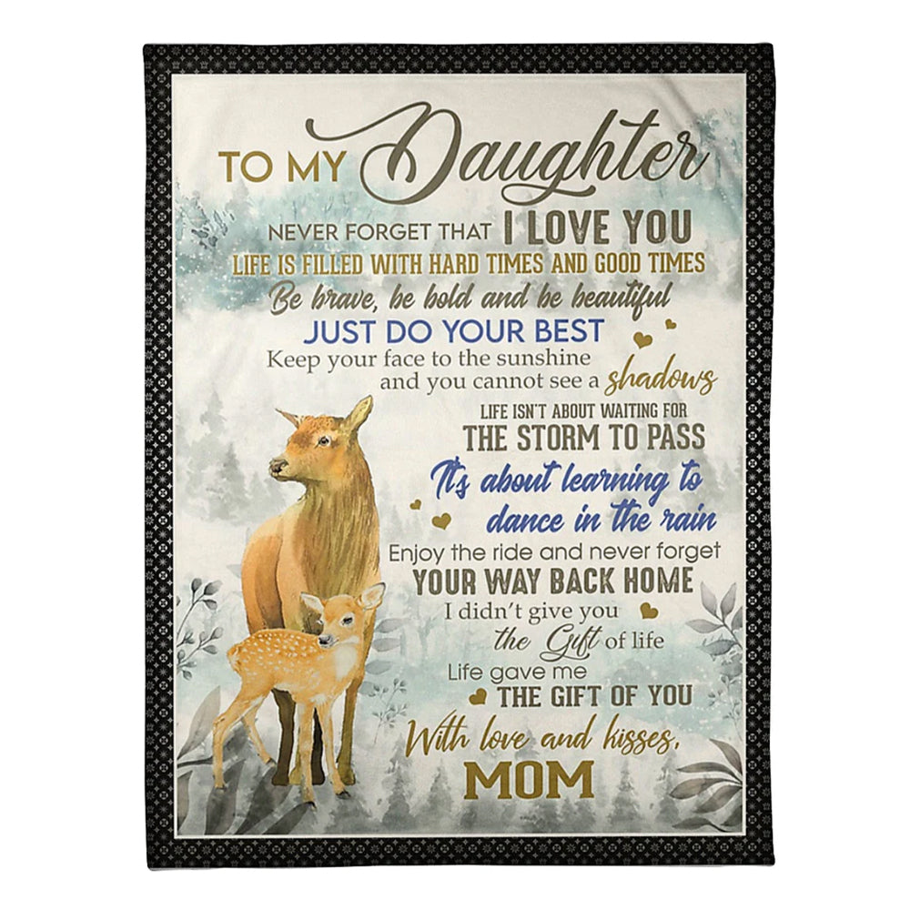 50" x 60" Family Just Do Your Best Great Gift For Daughter - Flannel Blanket - Owls Matrix LTD