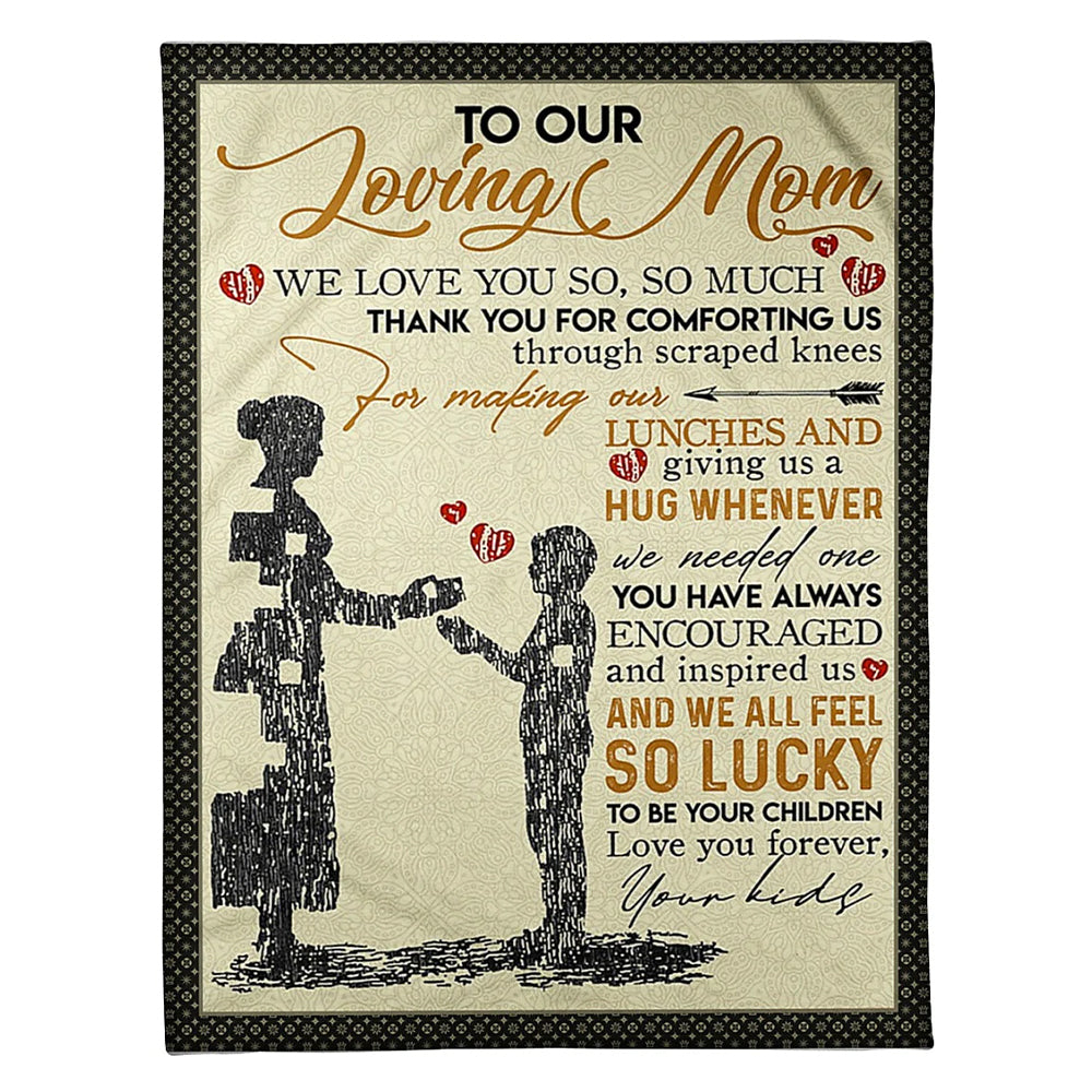 50" x 60" Family Love To Our Loving Mom - Flannel Blanket - Owls Matrix LTD