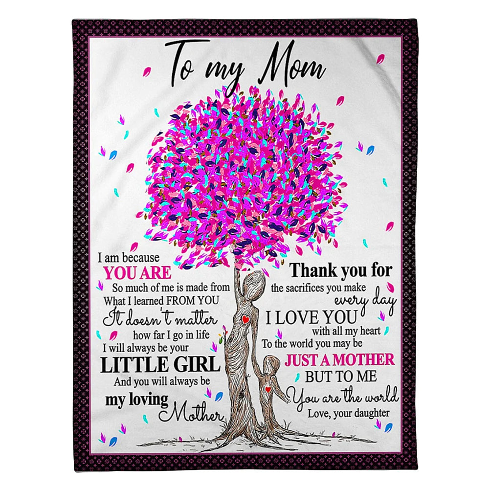 50" x 60" Family To Me You Are The World Little Girl - Flannel Blanket - Owls Matrix LTD