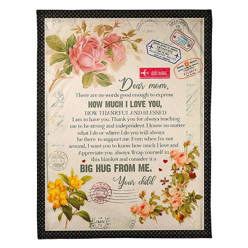 50" x 60" Family To My Mother Special For Mother Rose Letter - Flannel Blanket - Owls Matrix LTD