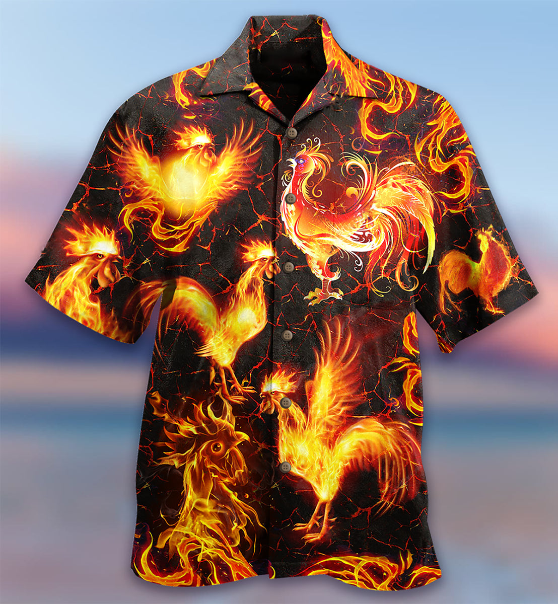 Chicken Fire Love It - Hawaiian Shirt - Owls Matrix LTD