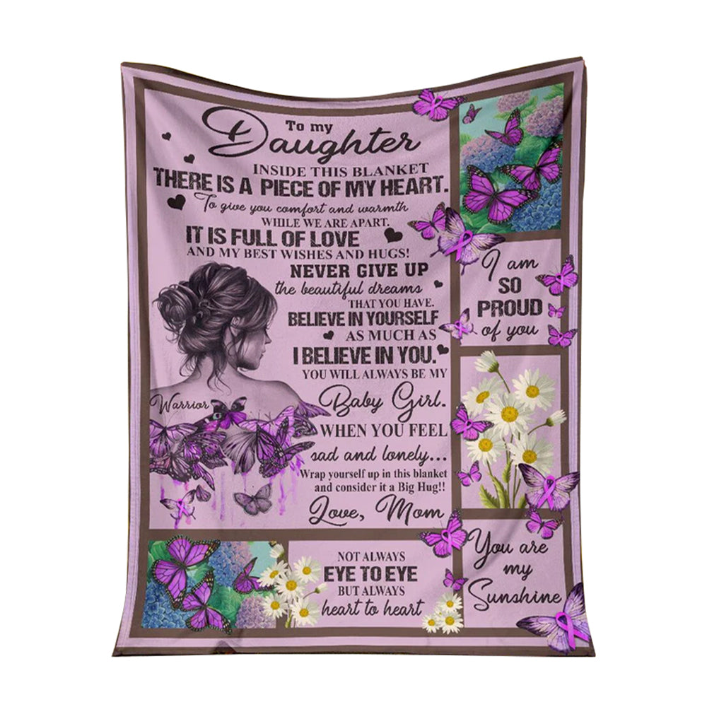 50" x 60" Fibromyalgia To My Daughter Fibromyalgia Awareness Style - Flannel Blanket - Owls Matrix LTD