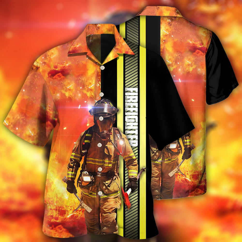 Firefighter Hot Fire - Hawaiian Shirt - Owls Matrix LTD