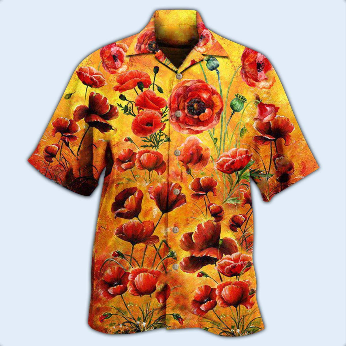 Poppy Flowers Lest We Forget - Hawaiian Shirt - Owls Matrix LTD