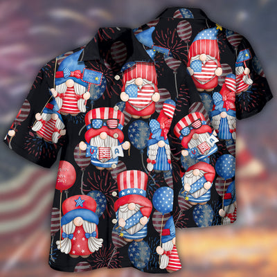 Gnome America Independence Day Fourth of July - Hawaiian Shirt - Owls Matrix LTD