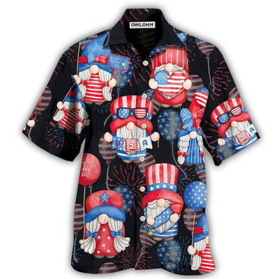 Hawaiian Shirt / Adults / S Gnome America Independence Day Fourth of July - Hawaiian Shirt - Owls Matrix LTD