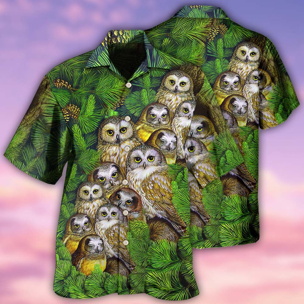 Owl Love Animals Life Style Lovely - Hawaiian Shirt - Owls Matrix LTD