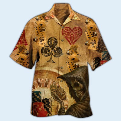 Gambling Dead Mans Hand - Hawaiian Shirt - Owls Matrix LTD