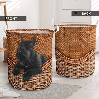 Giant Schnauzer Dog Rattan Teaxture - Laundry Basket - Owls Matrix LTD