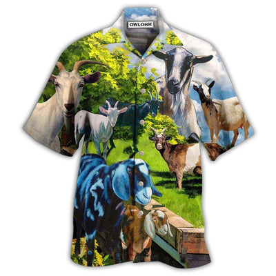 Hawaiian Shirt / Adults / S Goat Animals Goat Anything - Hawaiian Shirt - Owls Matrix LTD