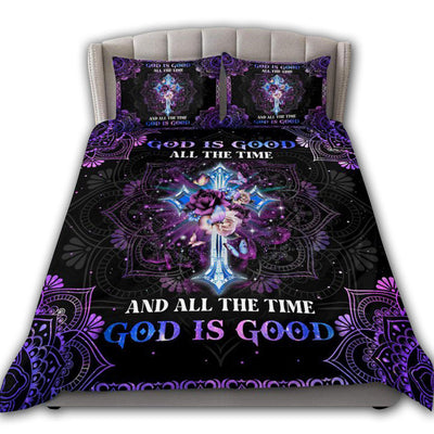 US / Twin (68" x 86") God Is Good All The Time Christian Purple - Bedding Cover - Owls Matrix LTD