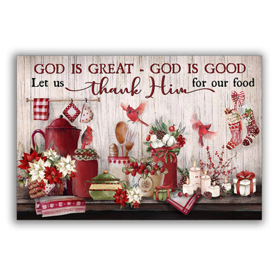 12x18 Inch God Is Great God Is Good Jesus Landscape - Horizontal Poster - Owls Matrix LTD