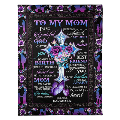 50" x 60" God To My Mom I Love You And Appreciate You - Flannel Blanket - Owls Matrix LTD