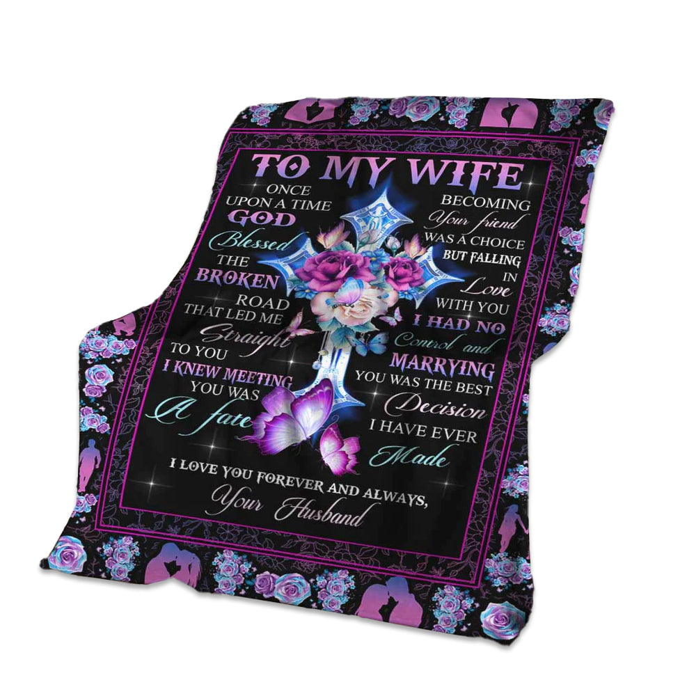 50" x 60" God To My Wife I Knew - Flannel Blanket - Owls Matrix LTD