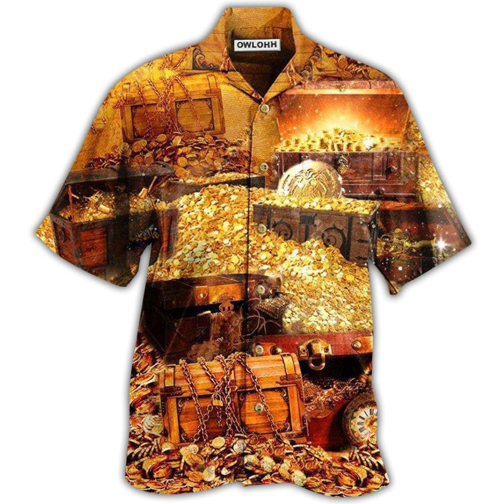 Hawaiian Shirt / Adults / S Gold Not All Treasure Is Gold Luxury - Hawaiian Shirt - Owls Matrix LTD