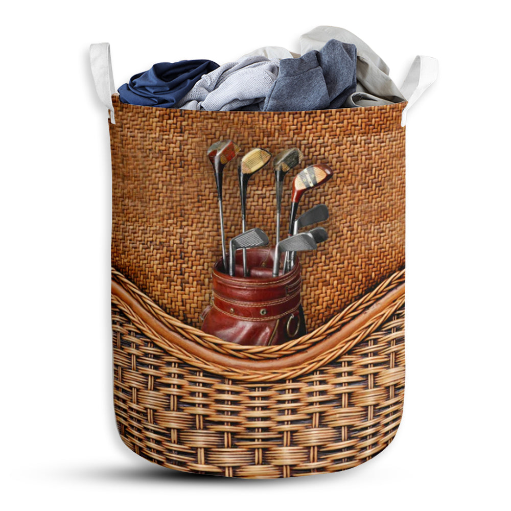 Golf Bag Rattan Teaxture - Laundry Basket - Owls Matrix LTD
