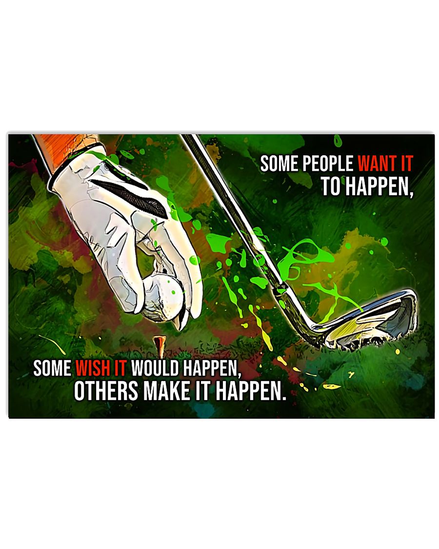 12x18 Inch Golf Make It Happen Amazing - Horizontal Poster - Owls Matrix LTD