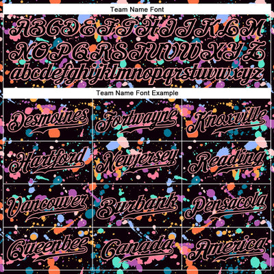 Custom Graffiti Pattern Black-Pink 3D Expressive Splatter Authentic Baseball Jersey - Owls Matrix LTD