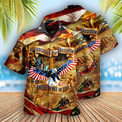 America Guardian Of Freedom And The American Way Of Life - Hawaiian Shirt - Owls Matrix LTD