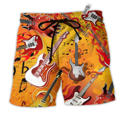 Beach Short / Adults / S Guitar Music Guitar Is My Life Hot Color - Beach Short - Owls Matrix LTD