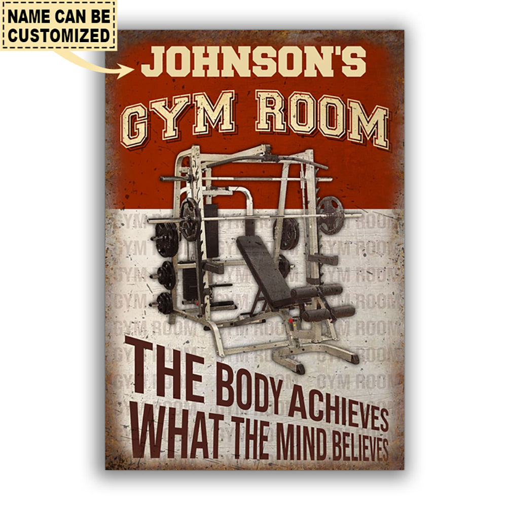 12x18 Inch Gym Room Machine The Body Personalized - Vertical Poster - Owls Matrix LTD