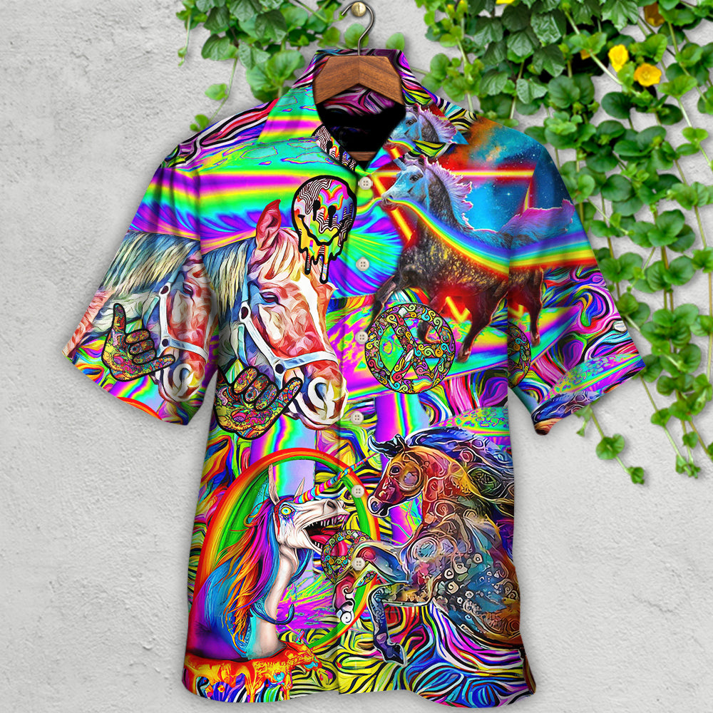 Hippie Horse Run For You - Hawaiian Shirt - Owls Matrix LTD