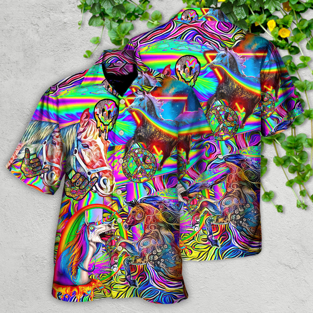 Hippie Horse Run For You - Hawaiian Shirt - Owls Matrix LTD