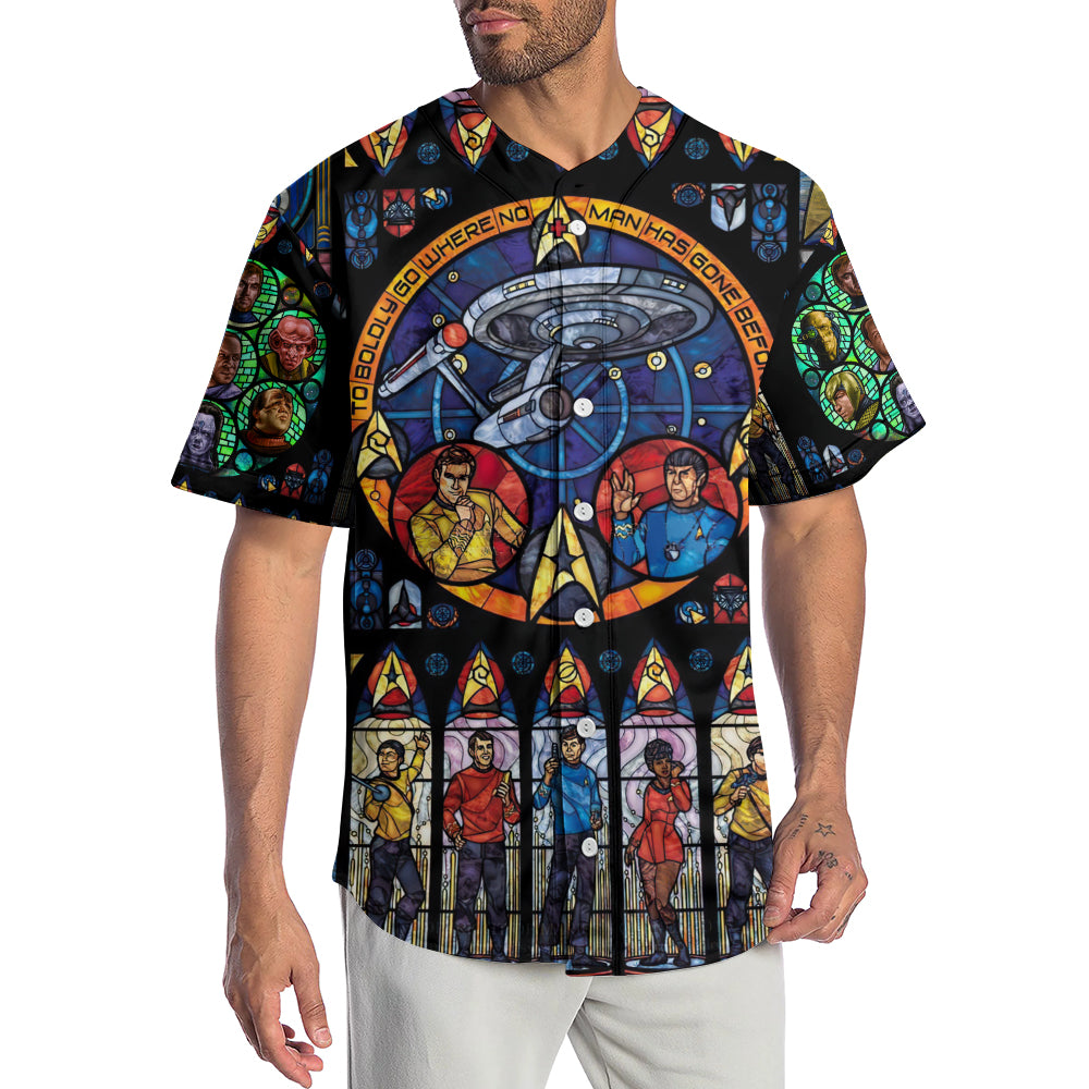 Star Trek Stained Glass - Baseball Jersey