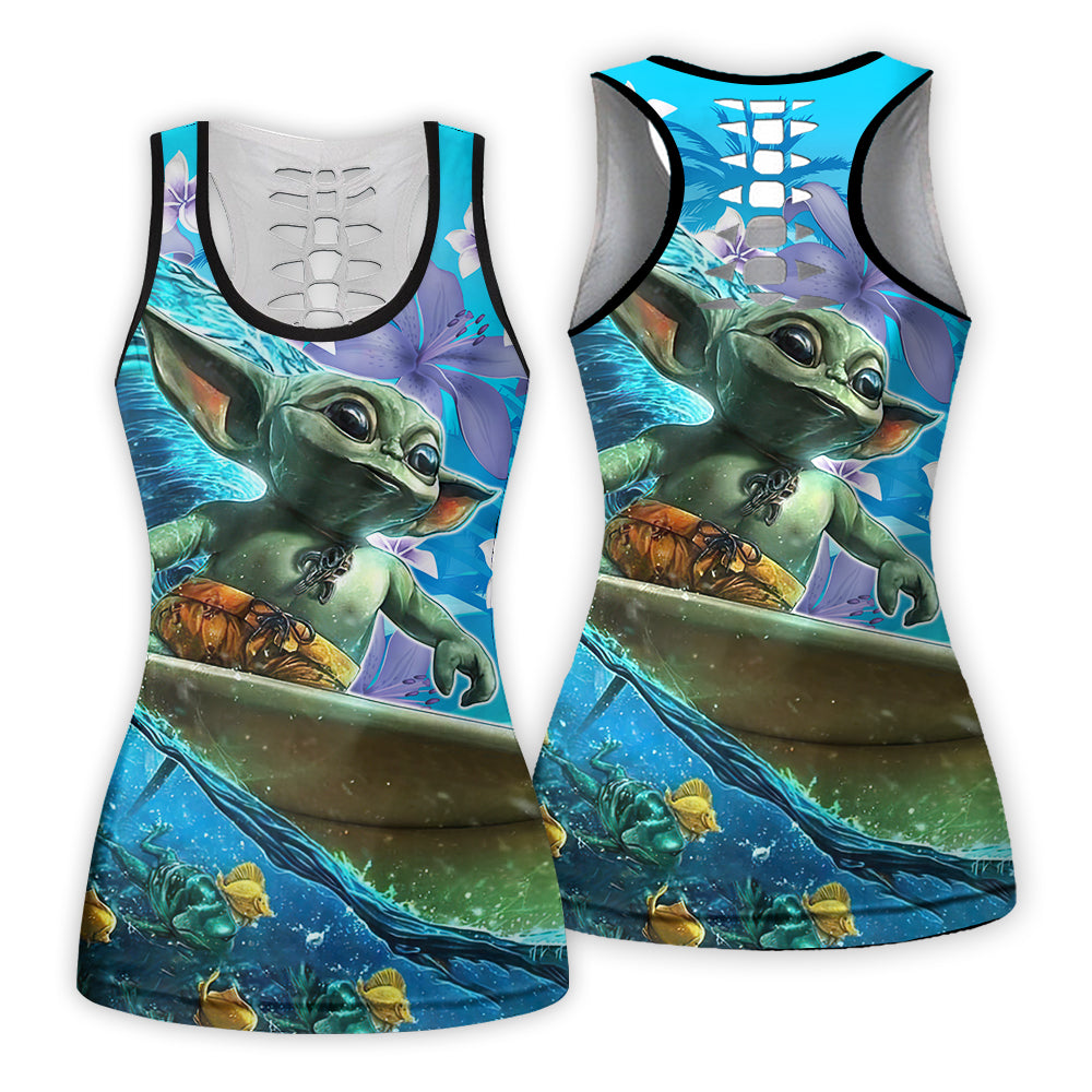 Star Wars Baby Yoda Surfing - Tank Top Hollow