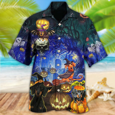 Halloween Dachshund And Dogs - Hawaiian Shirt - Owls Matrix LTD