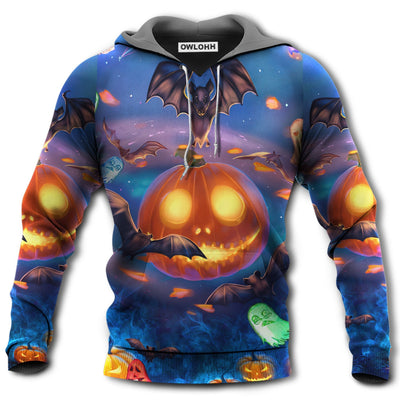 Unisex Hoodie / S Halloween Glowing Pumpkins By Night - Hoodie - Owls Matrix LTD