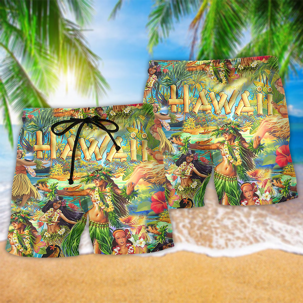 Hawaii The Aloha Spirit of Hawaii - Beach Short - Owls Matrix LTD