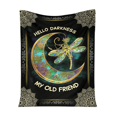 50" x 60" Hippie Hello Darkness My Old Friend - Flannel Blanket - Owls Matrix LTD