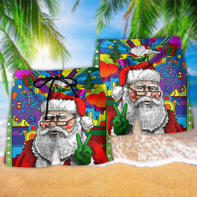Hippie Santa Claus Christmas Santa Wear Glasses - Beach Short - Owls Matrix LTD
