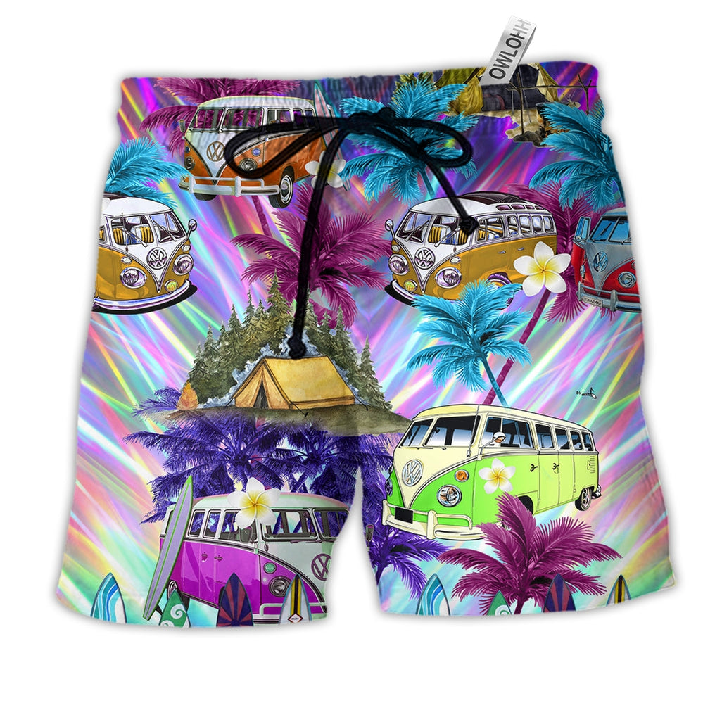 Beach Short / Adults / S Hippie Van Go Every Where Tropical Coconut - Beach Short - Owls Matrix LTD