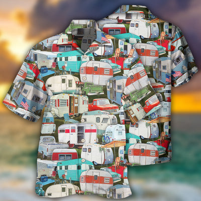 Camping Caravans Are Calling And I Must Go - Hawaiian Shirt - Owls Matrix LTD