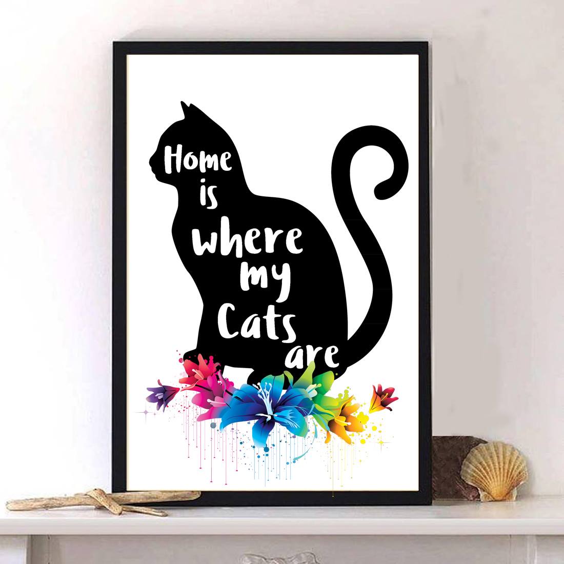 Cat Home Is Where My Cats Are - Vertical Poster - Owls Matrix LTD